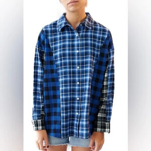 The Phluid Project Gender Inclusive Oversized Patchwork Flannel Shirt - Size XS